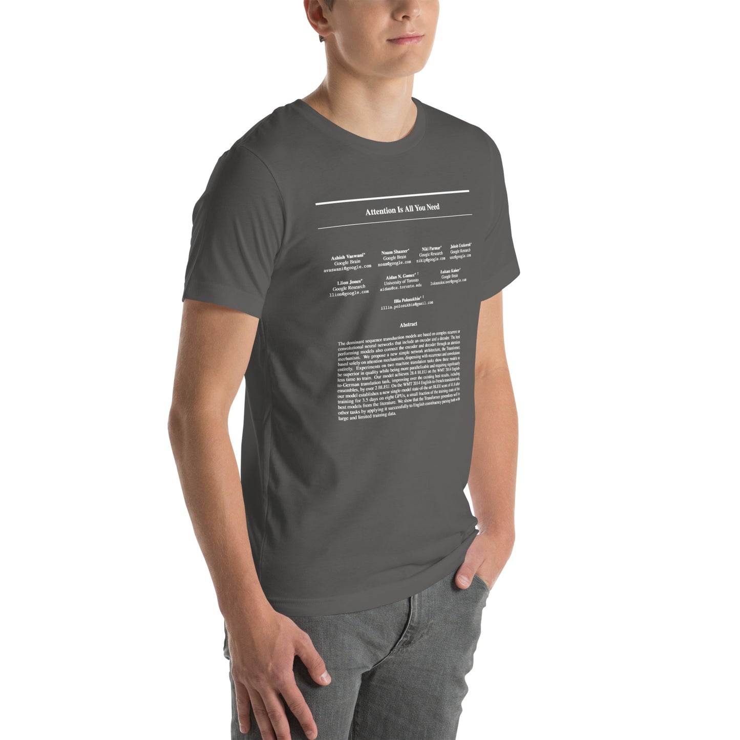 Attention is all you need (White Text) Unisex t-shirt