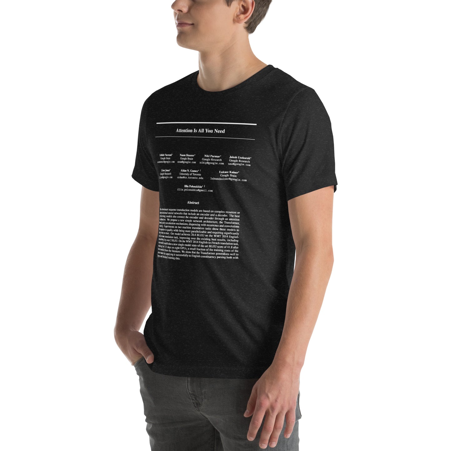 Attention is all you need (White Text) Unisex t-shirt